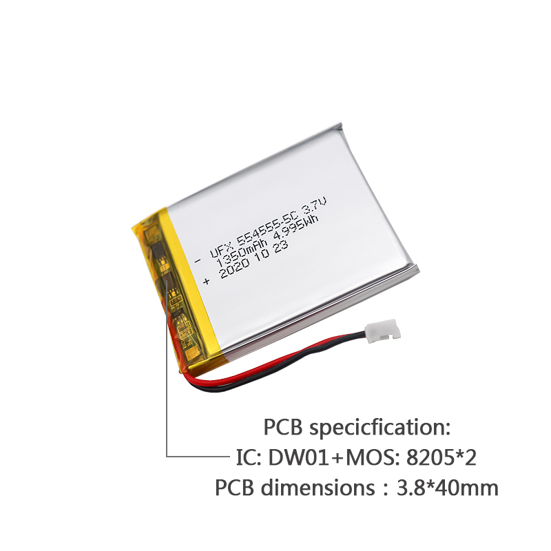 리튬셀 제조업체 맞춤형 전기 공구 배터리 UFX 554555-5C 1350mAh 3.7V 5C 방전 배터리 팩