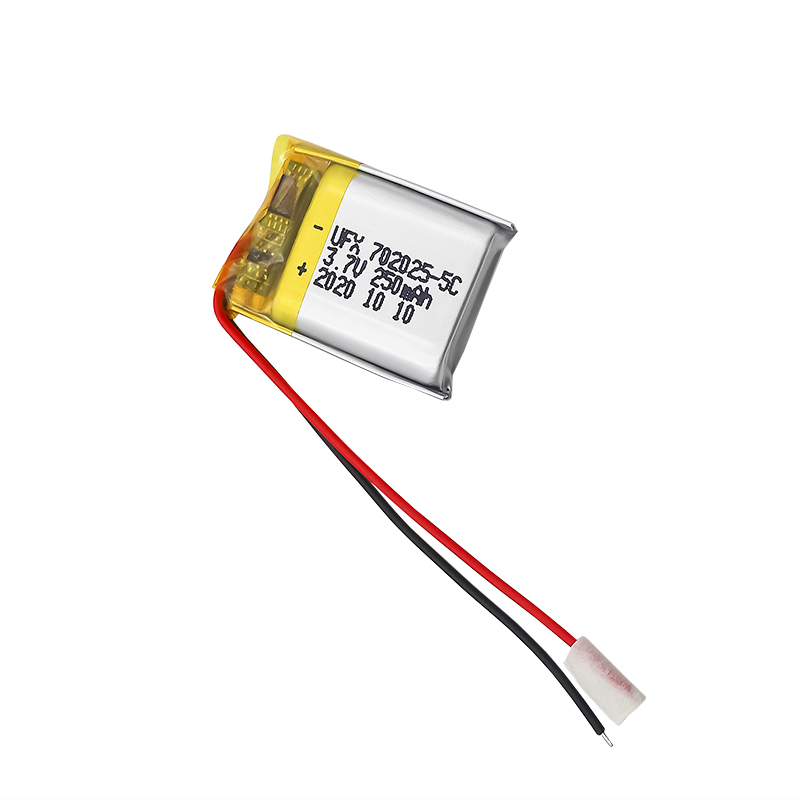 중국 리튬 폴리머 전지 제조업체 전문 맞춤형 미용 장비 배터리 UFX 702025-5C 250mAh 3.7V 5C 방전 배터리 팩