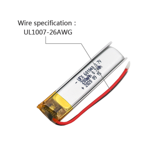 China Cell Factory Wholesale Rechargeable Battery For Digital Camera UFX 601040 200mAh 3.7V Lipo Battery Pack