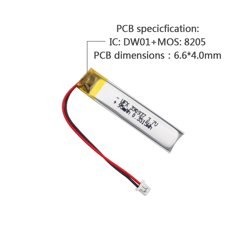 Wholesale High Quality Lithium Ion Polymer Battery Custom Reading Pen Battery UFX 390937 95mAh 3.7V Polymer Li-ion Battery