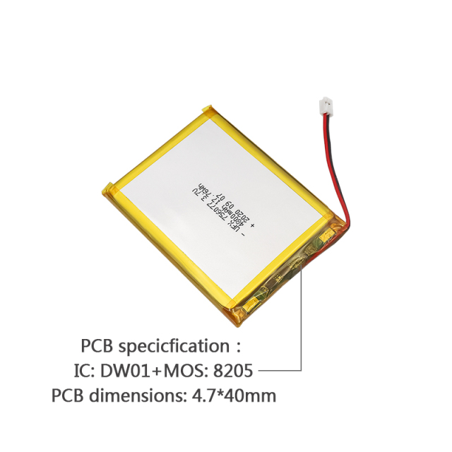Lithium Cell Manufacturer Customized For Mosquito Repellent Lamp Rechargeable Batteries UFX 756077 4800mAh 3.7V High Quality Rechargeable Battery