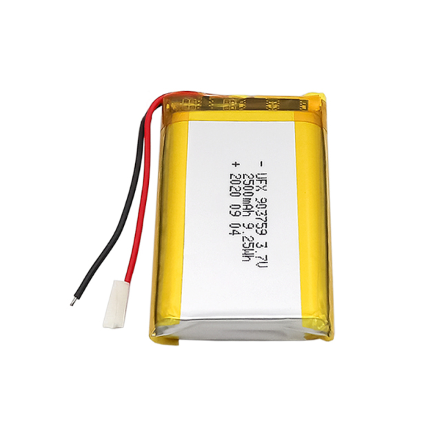 Chinese Lithium Cell Manufacturer Supply Air Cleaner Batteries UFX 903759 2500mAh 3.7V Rechargeable Battery with KC CB UL Certification