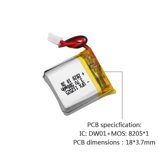 리튬 이온 폴리머 셀 공장 공급 Led 라이트 배터리 UFX 112525 500mAh 3.7V 소형 리폴리머 배터리