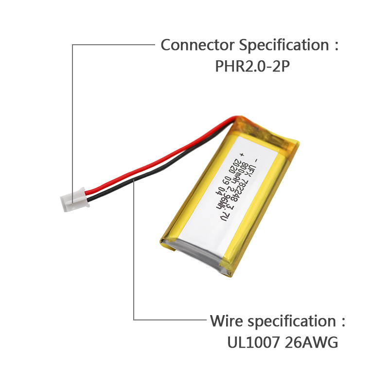 China Lithium Cell Factory Hot Selling Lithium Polymer Battery UFX 782248 800mAh 3.7V Lipo Battery