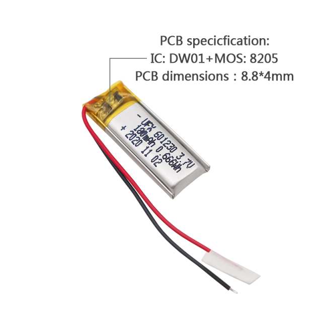 Lithium Ion Polymer Cell Factory Supply Bluetooth Headset Batteries UFX 601230 180mAh 3.7V High Quality Rechargeable Battery