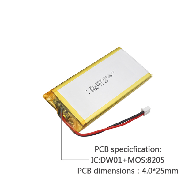 Chinese Lithium Cell Factory Customized High Quality Battery for Mobile Power UFX 7555105 5000mAh 3.7V Lithium-ion polymer Battery