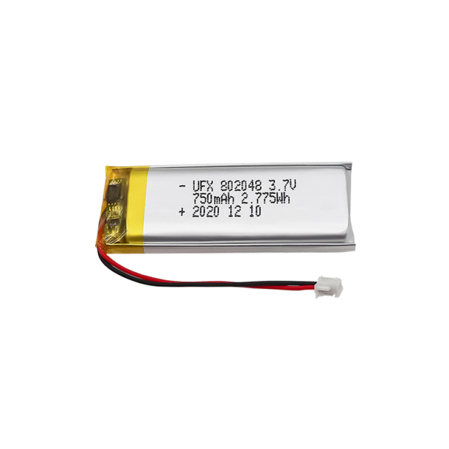Lithium Cell Manufacturer Professional Customized Beauty Equipment Battery UFX 802048 750mAh 3.7V High Quality Rechargeable Battery