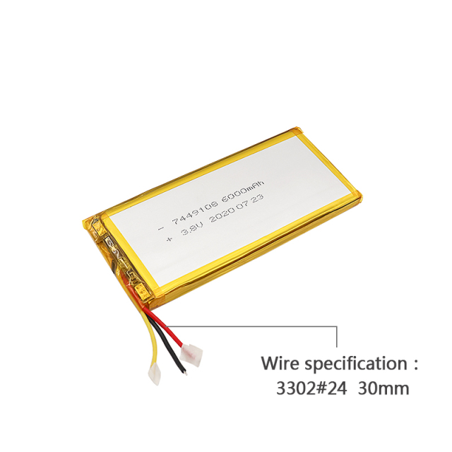 China Lithium-ion Cell Factory Professional Customized Breast Pump Li-polymer Battery UFX 7449108 6000mAh 3.8V Rechargeable Lithium-polymer Battery Pack