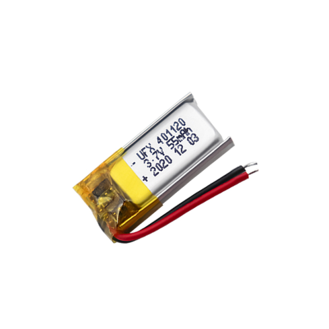 China Lipo Cell Manufacturer Customized POS Machine Rechargeable Li-Ion Battery UFX 401120 55mAh 3.7V Small Lipo Battery