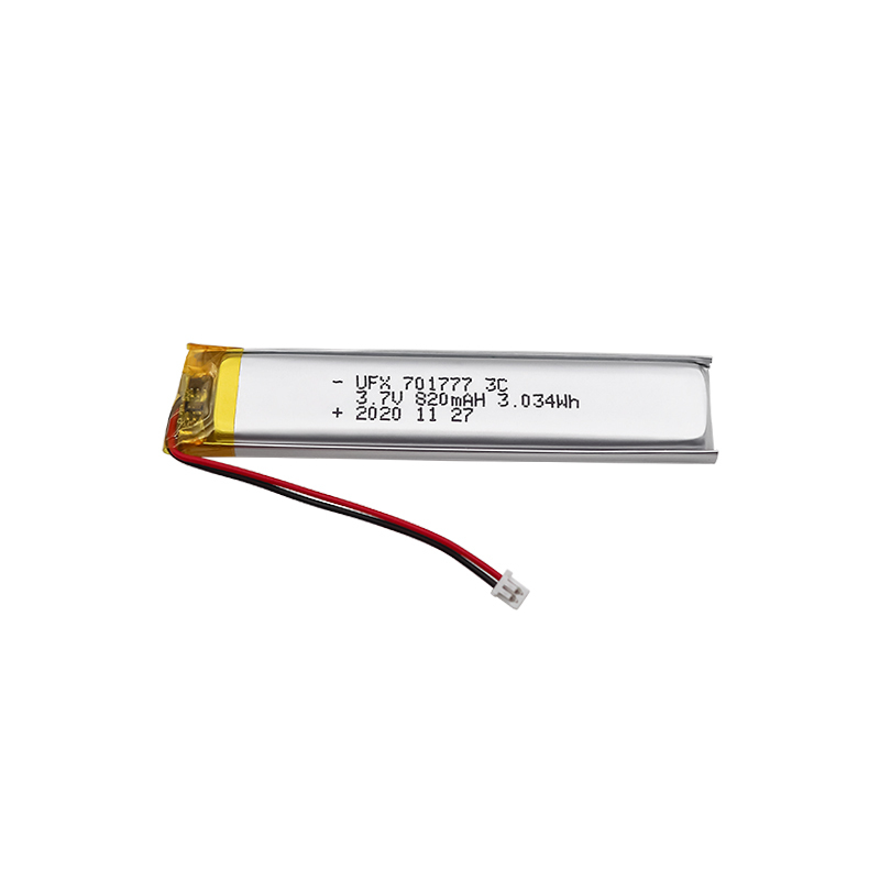 China Li-Polymer Cell Manufacturer Professional Customized Breast Pump Li-polymer Battery UFX 701777-3C 820mAh 3.7V 3C Discharge Li-polymer Battery