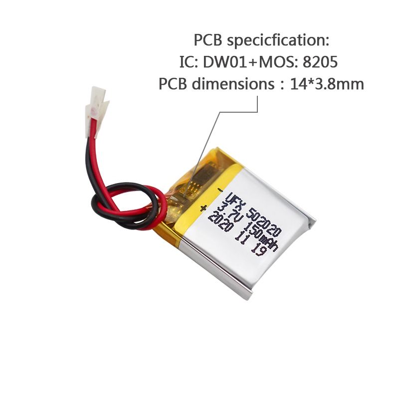 China Lipo Cell Factory Wholesale Li-po Battery for Locator UFX 502020 150mAh 3.7V Li-ion Polymer Battery With MSDS