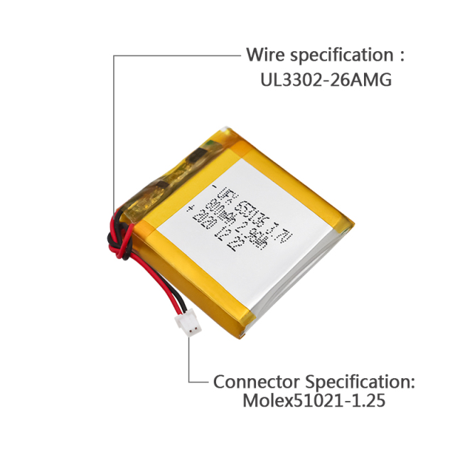 리튬 이온셀 공장 게이트웨이 알람 배터리 도매 UFX 653136 800mAh 3.7V 충전식 리튬 폴리머 배터리 팩