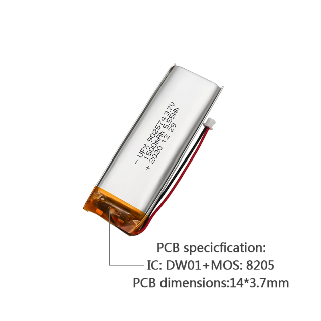 Chinese Lithium Cell Manufacturer Customized Smart Speaker Battery UFX 902574 1500mAh 3.7V Wholesale Physiotherapy Device Batteries