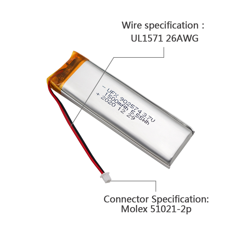 Chinese Lithium Cell Manufacturer Customized Smart Speaker Battery UFX 902574 1500mAh 3.7V Wholesale Physiotherapy Device Batteries