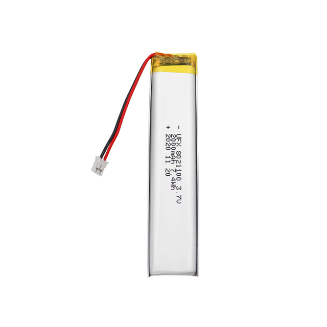 China Lithium Cell Manufacturer Supply Massager Battery UFX 8021100 2000mAh 3.7V Li-polymer Battery Pack