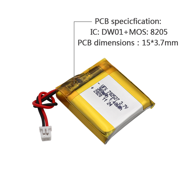 Lithium Cell Manufacturer Wholesale Rechargeable Battery For Digital Camera UFX 702527 380mAh 3.7V Li-po Battery Pack