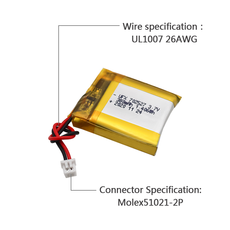 Lithium Cell Manufacturer Wholesale Rechargeable Battery For Digital Camera UFX 702527 380mAh 3.7V Li-po Battery Pack
