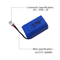 China Li-Polymer Cell Manufacturer Customized DVR Driving Recorder Battery UFX 902030-2S 500mAh 7.4V Polymer Li-ion Battery
