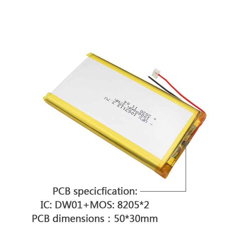 Li-polymer 셀 공장 고품질 의료장비용 리튬 폴리머 배터리"는 한국어로 UFX 1063113 10000mAh 3.7V 재충전형 배터리 팩