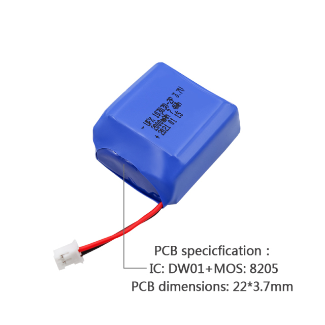 China Best Lithium-ion Polymer Cell Manufacturer Large Supply Infrared Thermometer Li-ion Battery UFX 103030-2P 2000mAh 3.7V Rechargeable Cell