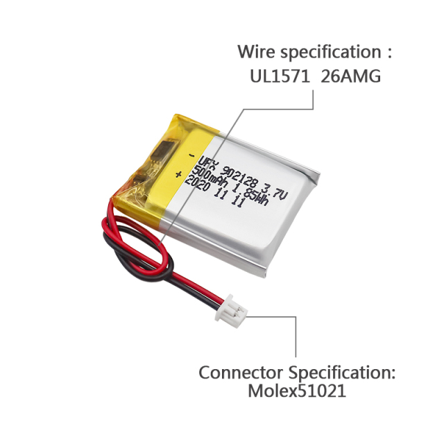도매 고품질 리튬 이온 폴리머 배터리 전동 장난감용 UFX 902128 500mAh 3.7V 폴리머 리튬 이온 배터리
