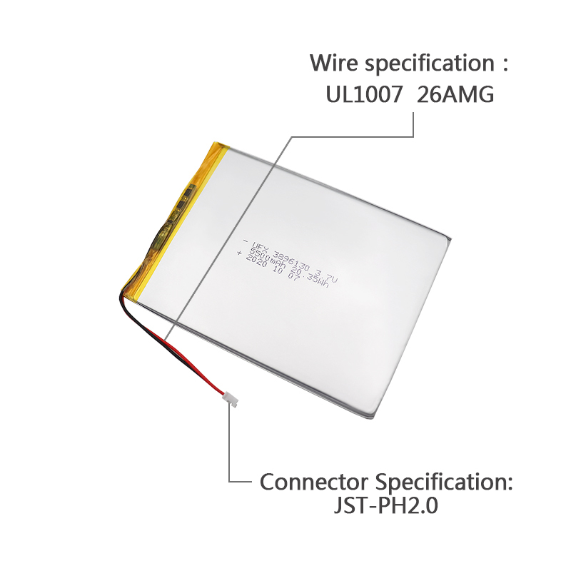 중국 폴리머 리튬 이온 셀 공장 도매 고품질 스위퍼 배터리 UFX 3896130 5500mAh 3.7V 충전식 리튬 폴리머 배터리 팩