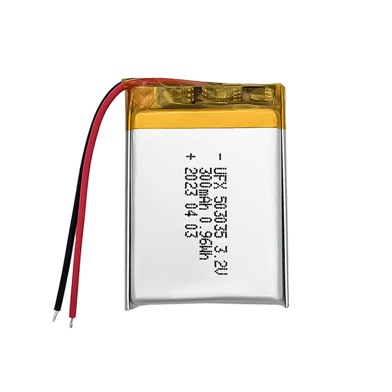 중국 LiPo셀 공장 LiFePO4 건전지 팩 UFX 503035 300mAh 3.2V 리튬 철 인산화물 배터리