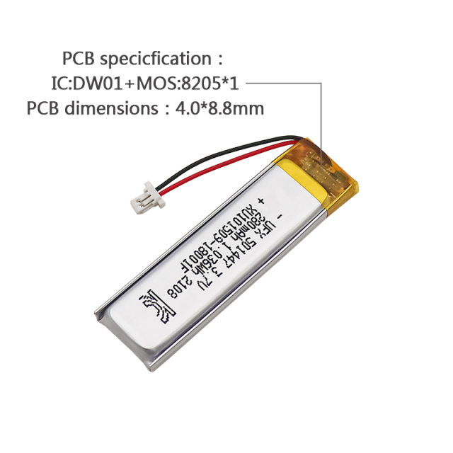 UFX 501447 280mAh 3.7VLeading Manufacturer In China