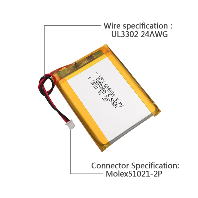 Li-po Cell Manufacturer Wholesale Smart Door Lock Battery UFX 604050 1500mAh 3.7V Lithium-ion Battery with UL / KC Certification
