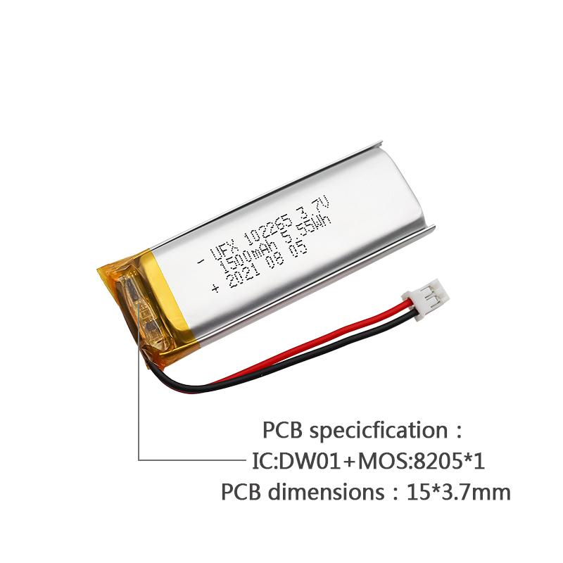 Lithium Ion Cell Factory Customized DVR Driving Recorder Battery UFX 102265 1500mAh 3.7V UL Certificate