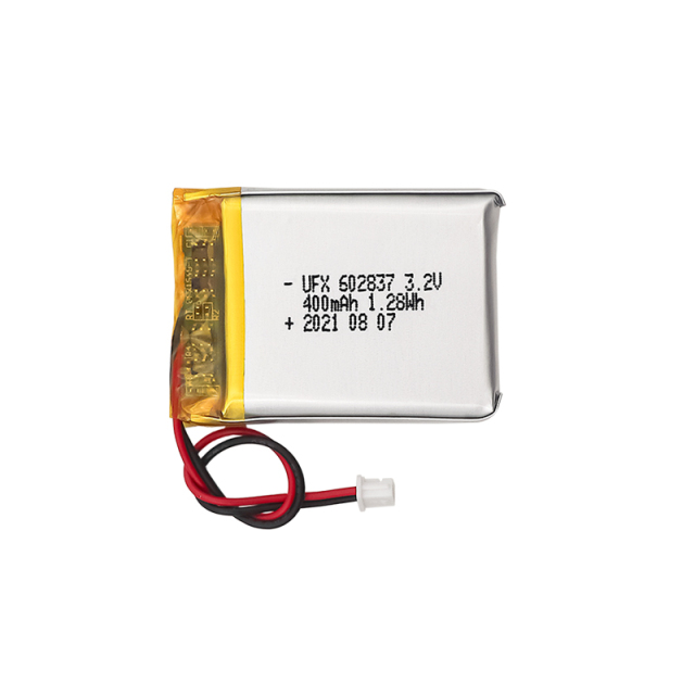 Lithium-ion Cell Factory Customized Heated Clothing Battery UFX 602837 400mAh 3.2V LiFePo4 Battery