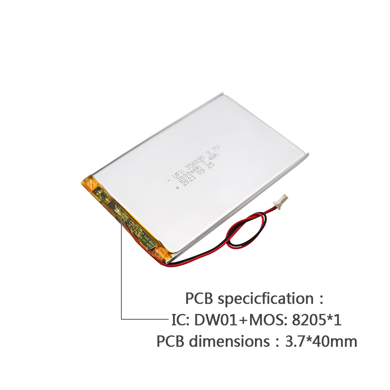 Chinese Lithium Cell Factory Customized DVR Driving Recorder Battery UFX 356090 2000mAh 3.7V Li-po Battery Pack