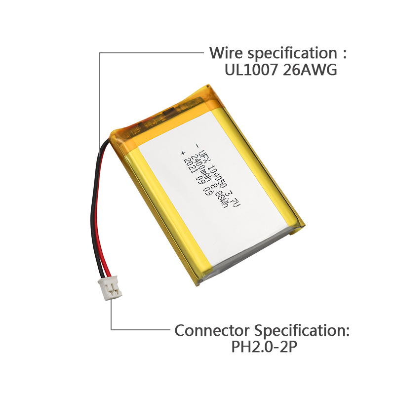 리튬 이온셀 공장,맞춤형 휴대용 모니터 배터리,UFX 104050 2400mAh 3.7V,폴리머 리튬 이온 배터리리튬 배터리 3.7v,사용자 정의 배터리,리튬 폴리머 배터리,