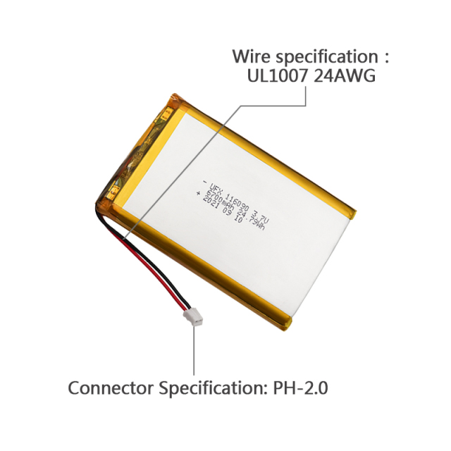 도매 리튬 이온 폴리머 배터리 도매 고품질 대용량 공기 청정기 배터리 UFX 116090 6700mAh 3.7V 리튬 이온 배터리 팩