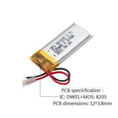 China Lithium Cell Factory Wholesale Electronic Doorbell Battery UFX 501535 220mAh 3.7V Li-po Battery Pack