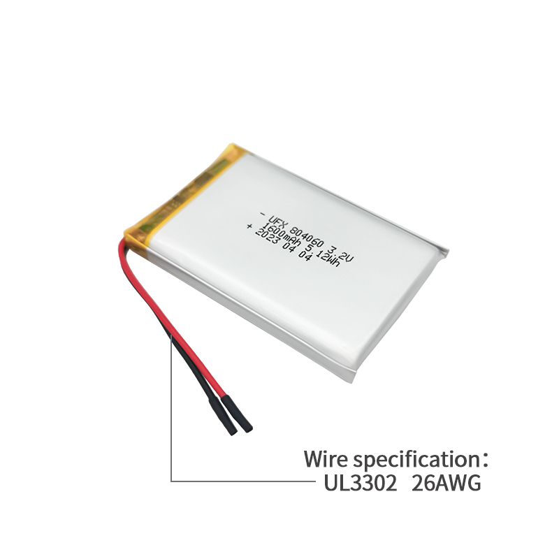 리튬 폴리머 제조 업체 맞춤형 가열 의류 배터리 UFX 804060 1600mAh 3.2V 리튬 철 인산화물 배터리