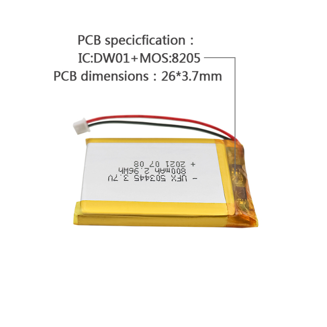 Chinese Lipo Cell Manufacturer Customized For Mosquito Repellent Lamp Rechargeable Batteries UFX 503445 800mAh 3.7V Lipo Battery Pack