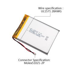 Chinese Li-ion Cell Factory OEM Beauty Instrument Battery UFX 605473 3000mAh 3.7V KC Certificate
