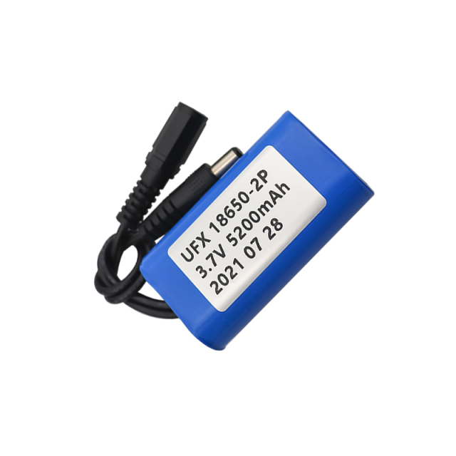 China Lithium Cell Manufacturer Professional Customized Hand Warmer Rechargeable Lipo Battery UFX 18650-2P 5200mAh 3.7V Rechargeable Lithium-polymer Battery Pack