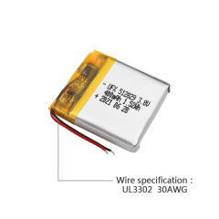 리튬 이온 충전식 전지 공장 리모컨 자동차 장난감 배터리 공급 UFX 512829 400mAh 3.8V 충전식 전지