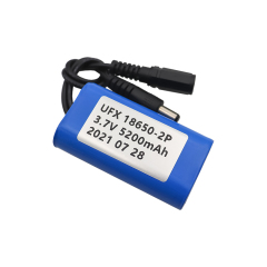 China Lithium Cell Manufacturer Professional Customized Hand Warmer Rechargeable Lipo Battery UFX 18650-2P 5200mAh 3.7V Rechargeable Lithium-polymer Battery Pack