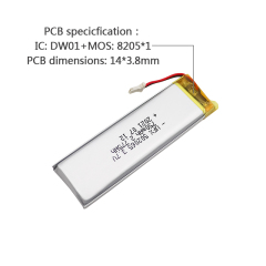 중국 리튬셀 제조업체 도매 전자 초인종 배터리 UFX 502065 750mAh 3.7V 충전식 전지