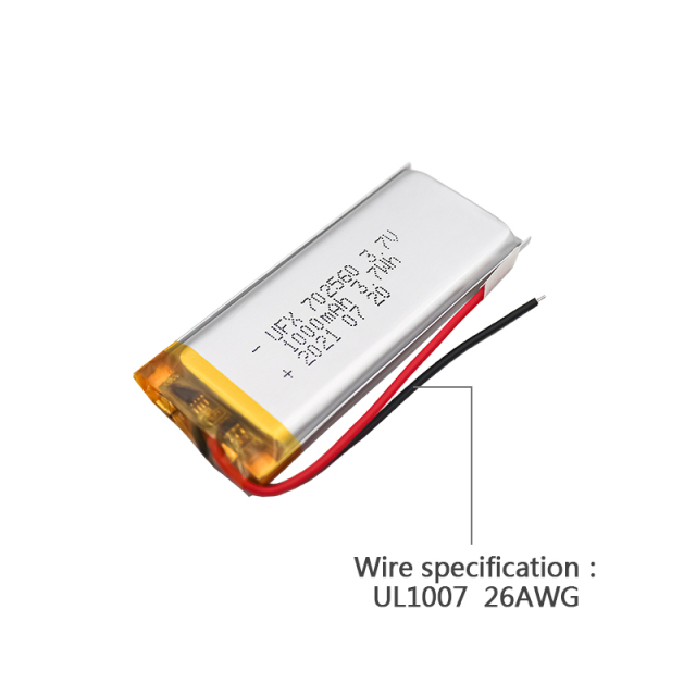 리튬 이온 배터리 공장 전문 맞춤형 미용 장비 배터리 UFX 702560 1000mAh 3.7V 충전식 리튬 이온 배터리