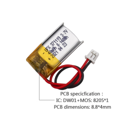 중국 리튬 이온 셀 공장 미니 스피커용 도매 충전식 배터리 UFX 371119 40mAh 3.7V 리튬 폴리머 셀