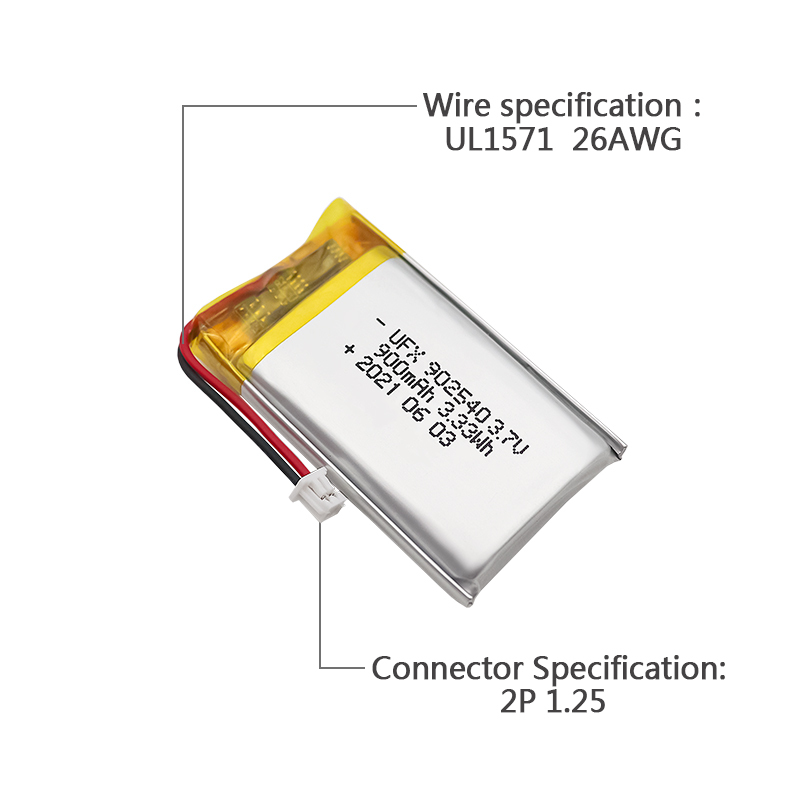 Chinese Lithium Cell Manufacturer Supply Air Cleaner Batteries UFX 902540 900mAh 3.7V Rechargeable Lipo Battery