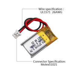 중국 리튬 이온 셀 공장 미니 스피커용 도매 충전식 배터리 UFX 371119 40mAh 3.7V 리튬 폴리머 셀