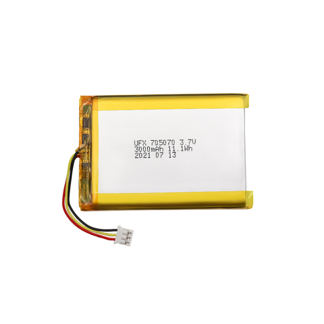 China Li-Polymer Cell Manufacturer Wholesale Digital Device Lipo Battery UFX 705070 3000mAh 3.7V Rechargeable Lipo Battery