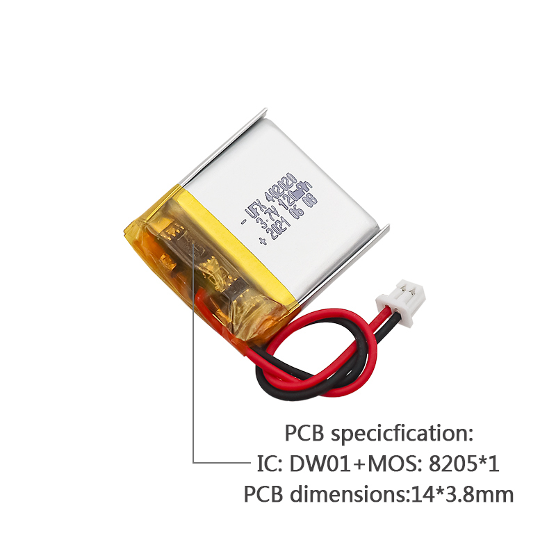 Li-ion Cell Factory Customized For Mosquito Repellent Lamp Rechargeable Batteries UFX 402020 120mAh 3.7V Low Self-discharge Lipo Battery