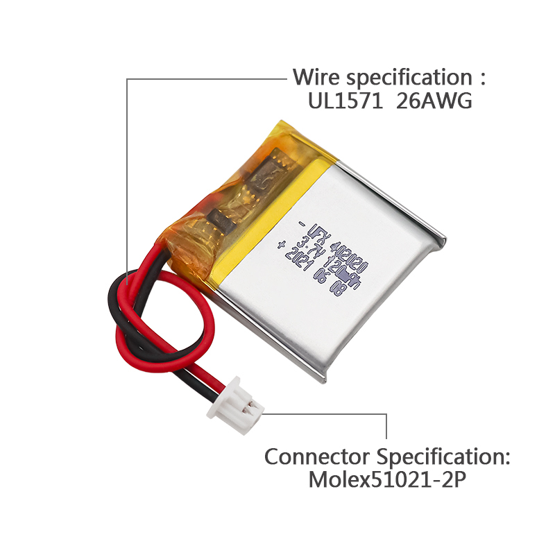Li-ion Cell Factory Customized For Mosquito Repellent Lamp Rechargeable Batteries UFX 402020 120mAh 3.7V Low Self-discharge Lipo Battery