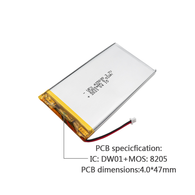 China Lipo Cell Manufacturer Supply Smart Home Rechargeable Battery UFX 425090 2300mAh 3.7V Li-ion Polymer Battery Pack